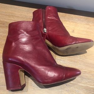 Zara gorgeous deep red leather booties
